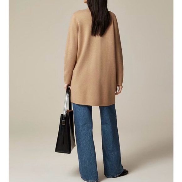J. Crew Tan Juliette Collarless Women's Cardigan Sweater - Picture 9 of 12